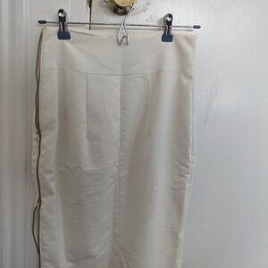 EXPRESS high-waisted white skirt with double side zipper